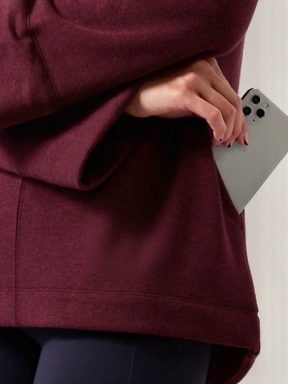 Athleta Cozy Karma Funnel Neck Sweatshirt in Spiced Cabernet - Picture 4 of 14
